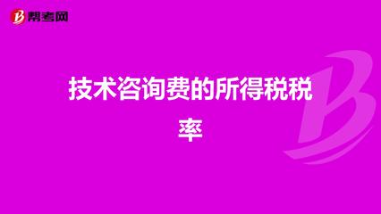 技術(shù)咨詢費(fèi)收入的所得稅處理與稅率解析